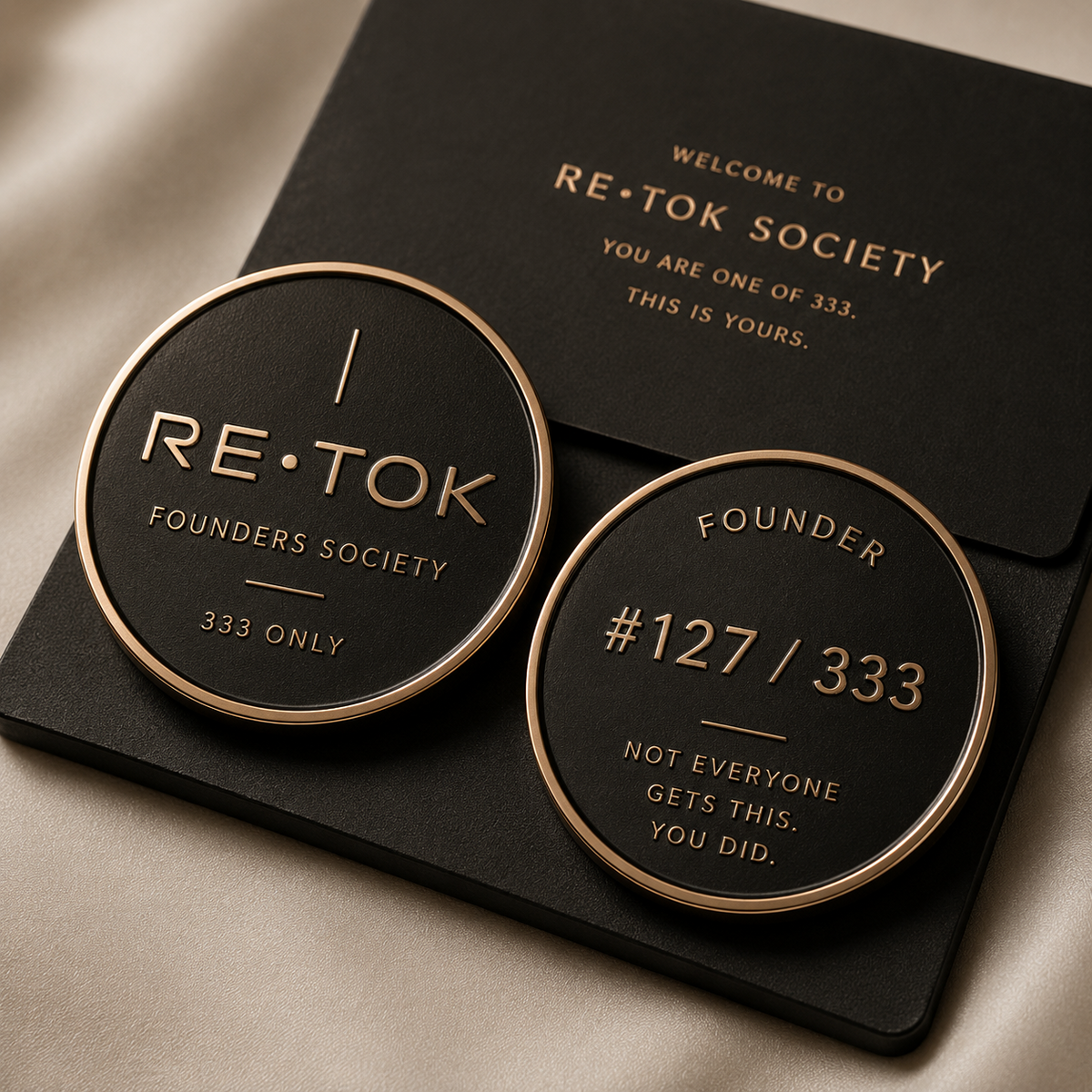 RE•TOK numbered Founder Coin